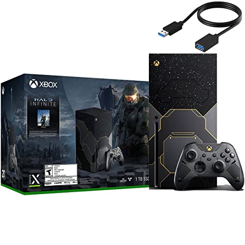 Игрова конзола Xbox Halo Infinite ограничена серия с потребителски дизайн на корицата, 1 TB SSD памет + 1 безжичен контролер Xbox - 8-ядрен