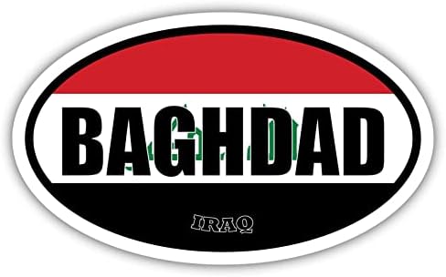 Багдад, Ирак Флаг Овални Стикер Vinyl Стикер на Бронята 3x5 инча