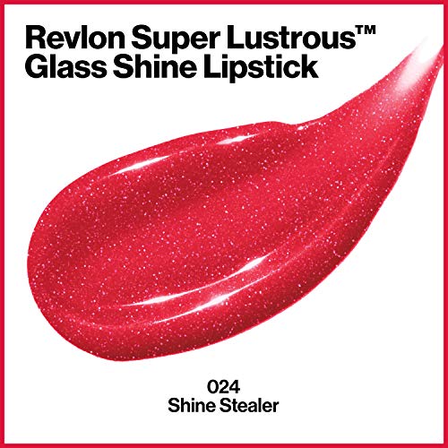 Червило REVLON Super Lustrous Glass Shine, Безупречен Овлажняващ цвят за устни с алое, хиалуронова киселина и Розов кварц, средство за отстраняване на обувки (024), 0,15 грама
