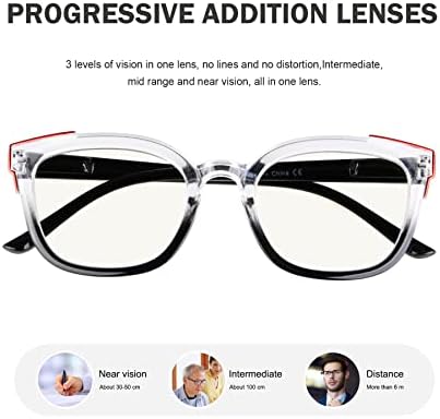 Eyekepper, 4 опаковки, прогресивно многофокусные очила за четене за жени, мультифокальные четци, два цвята
