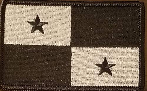 Панамския Флаг, Бродирана Нашивка, Закопчалки, който Поддържа Кука и Контур, Боен Дух, Тактическа Емблема на Рамото, Черен и Сив Цвят,