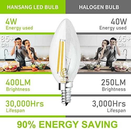 Електрически крушки, за монтаж на таван фенове hansang E12 4000K Естествена Дневна светлина, което се равнява на 40-Ватова Лампочкам