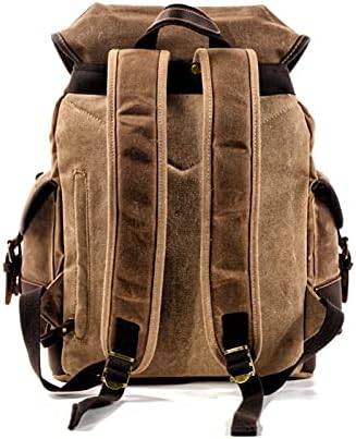 PJRYC Мъжки Раници За Почивка, Пътна Училищна чанта за лаптоп, Мъжки Реколта чанти за книги на рамото (Цвят: Армейски зелен, размер: Един размер)
