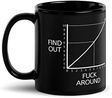 Чаша за малко забавление и да се запознаем - Подарък с хумористична графиката - Кафеена чаша Забавна математика - Черна Лъскава чаша