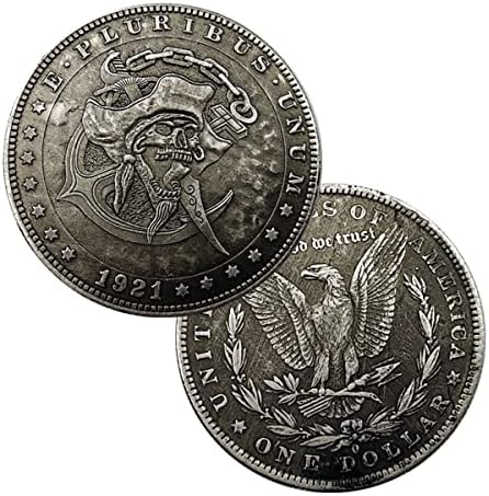 Релеф на Монети с Черепа Американски Скитащи Монети са Изписани Монети с Дракон Гравирано Монети Колекция от Чужди Монети Винтажное Сребро