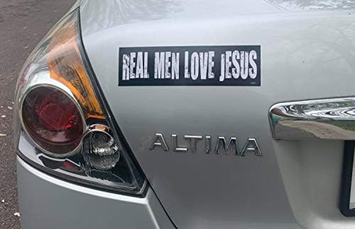 Gear Tatz - Истинските мъже обичат Исус - Кристиан Авто магнит - Професионално направено в САЩ - Магнитен стикер