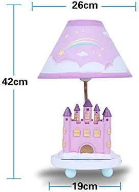GUOCC Модерна Настолна лампа в Замък на Принцеси, Нощно Шкафче за спалня за Момичета, Настолна лампа с Хубав Мультфильмом, Настолна лампа