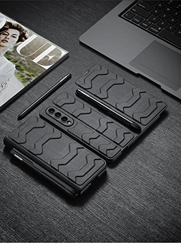 Кожен калъф BAILI Galaxy Z Fold4 със слот за S Pen и защитно фолио за екрана, Вграден в корпуса и мембраната Galaxy Z Fold4 Case, Магнитна