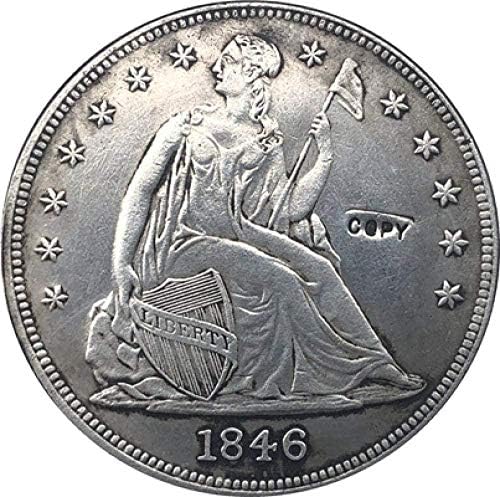 1846 Седнала Долар Свобода Монети Копие Подаръци за колекционери