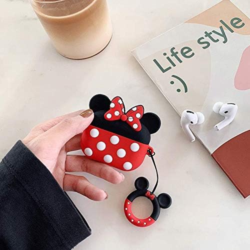 Калъф за мишки, Съвместим с калъф AirpodsPro Силиконов калъф Disney Mickey Minnie Mouse Сладък Kawaii 3D Cartoon Airpods Pro за Момичета,