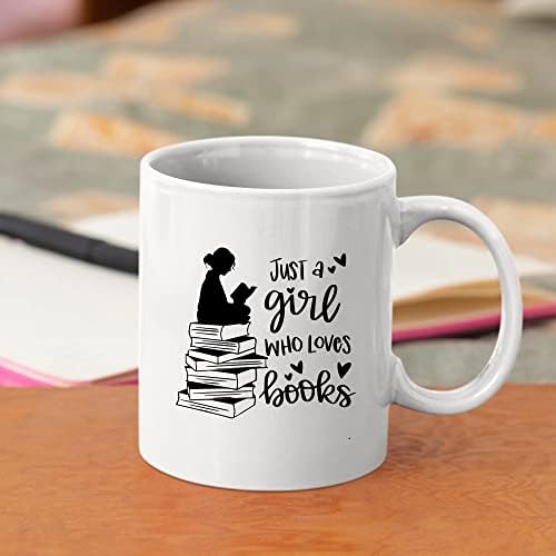Panvola Просто Момиче, Което Обича Книги, Подарък за Фен на Книги За Жените, на Читателя, Библиотекар, Чаша, Книжен Червей, Библиофил,