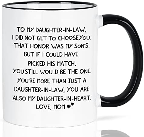 YHRJWN Подаръци невестке, Забавна Кафеена чаша за дъщеря отиде, Подаръци за дъщеря отиде от Закон, Подаръци за Деня на Майката на дъщеря