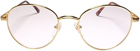 Очила за четене в Кръгла Рамка Gold Vintage 80s 90s Reader 2.00