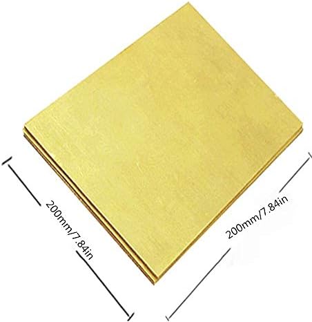 Латунная плоча UMKY Месинг лист Перцизионные метали Суровини Метално фолио (Размер: 200 mm x 200 mm x 3 mm)