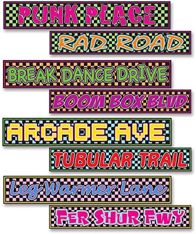 Изрези за улични знаци Beistle Multicolor 80-те години - 4 бр.