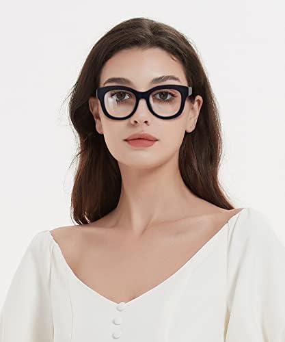Дамски Очила за четене Autojouls Голям размер, Очила за Четене с Блокиране на Синя Светлина, Очила с Пружинным тръба на шарнирна Връзка