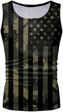 XZHDD Тениски на Деня на Независимостта за Мъже, Тениска с Американския Флаг, Ретро Патриотическая Лятна Плажна Солдатская Риза Без Ръкави