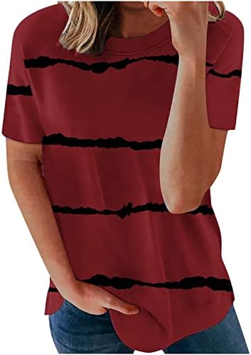 Дрехи с Къс Ръкав, Модни Памучен Тениска с Кръгло Деколте и Графичен Модел за Дами, Лятна Есенна Риза K3 K3