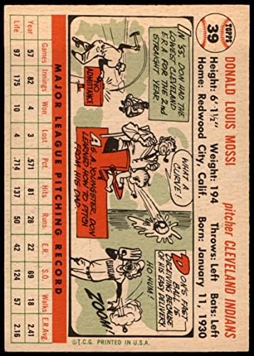 1956 Topps 39 Дон Мъхнат Кливланд Индианс (Бейзболна картичка) VG/EX индианците