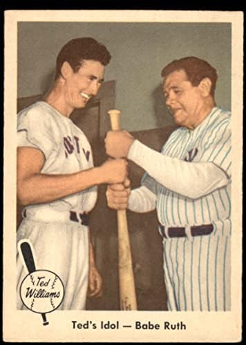 1959 Fleer 2 Идол на Тед Уилямс /Бейб Рут на Бостън Ред Сокс (Бейзболна картичка) EX+ Ред Сокс