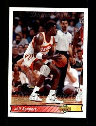 1992 Горната палуба 270 Джеф Сандърс Атланта Хоукс (Баскетболно карта) в Ню Йорк/MOUNT Хоукс Южния университет на Джорджия