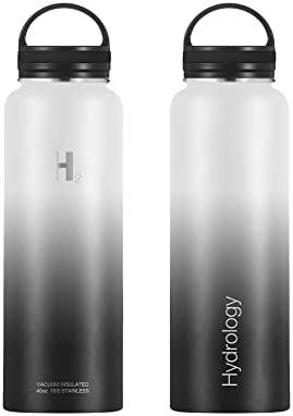 Спортна бутилка за вода H2 Hydrology с 3 КАПАЦИ (Слама капак и чучур) | С широко гърло от Неръждаема стомана с двойна Вакуумна изолация