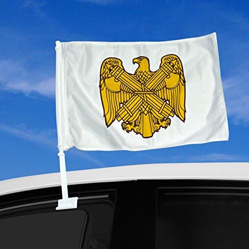 Двупосочен автомобилен флаг - 12 x 15 с емблемата на Бюрото на Националната гвардия на САЩ, филиал - здрав и Издръжлив