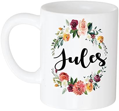 Кафеена чаша Персонални Кафеена чаша - Подарък за жени, Индивидуално име е Jools Цвете и Номинална подарък за мъже в Деня на бащата 11