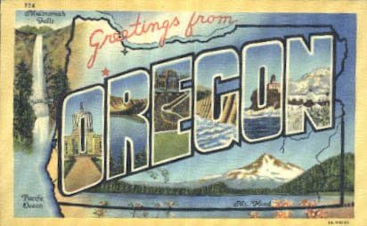 Пощенска картичка с поздрави от Орегон