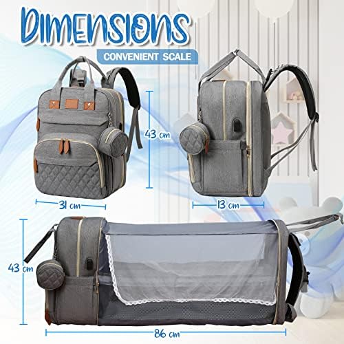 Чанта за памперси Mowaysers с устройство за преобличане – Чанта-раница за преобличане на бебето – Мултифункционален Водоустойчив раница