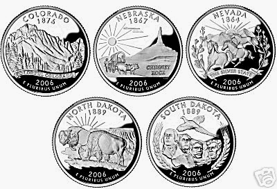 Пълен набор от 5 монети 2006-P & D State Quarter Set (общо 10 монети)