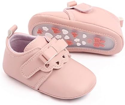 Обувки за почивка с лък, за малки деца и момичета, Първата обувки за ходене, Обувки за почивка с отворени пръсти, Домашни обувки за спални (Розово, 12-18 месеца)
