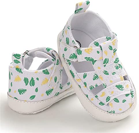 Меки обувки, Първите Модни Сандали -Слипоны за бебешко креватче, Лятна Детски обувки, Обувки от Мъх (Бели, 6-12 месеца)