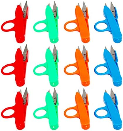 Ножици за рязане на прежди Ciieeo 12 БР. Професионални Быстрозажимные Ножици за Шиене с Остър Нож от Неръждаема Стомана Меки Дръжки, Мини-Ножица