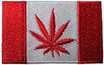 Флаг на страната Канада, Червен Лист марихуана, Бродирана на Желязо в Нашивке, Икона на Стопанските.Размер: 2 1/2x 1 1/2 Инча Нов