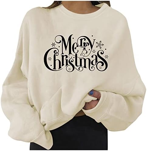FlekmanArt Женски Грозен Коледен Пуловер с дълъг ръкав и кръгло деколте, Свободни Жилетки, Пуловер с 3D Принтом, Грозна Коледна Блуза,