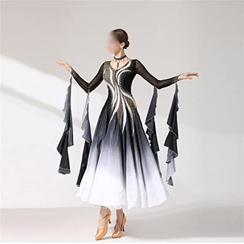 CCBUY Сценичното рокля за балните танци, Женски Стандартно рокля за състезания по танци балната зала Валс, Танго, Танц рокля (Цвят: A, Размер: XL Код)