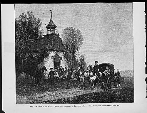 Исторически находки Снимка: Старата църква в Сънната Лощине,1882 година, Хората, Конете, Повозка, Колониален период