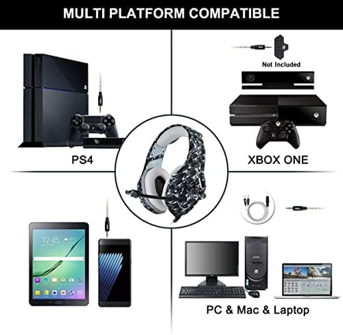 Детска Слушалки Слушалки с микрофон, PS4 PS5 Слушалки с Шумоподавляющим микрофон Съраунд Звук Над Ухото Слушалки за компютър, Xbox One