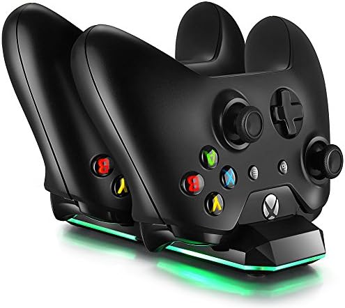 за Xbox One (И) с Док-станция за двойно зареждане на Xbox One X Зарядно устройство с 2 перезаряжаемыми батерии с капацитет 600 mah и