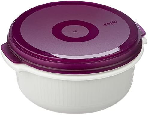 Набор за приготвяне на ястия за микровълнова фурна Emsa Micro Family (комплект от 3 броя), бял / лилав