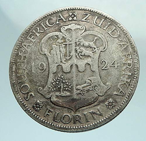 1924 ZA 1924 ЮЖНА АФРИКА при крал на Великобритания ГЕОРГЕ V Истинска монета Добра несертифицированная