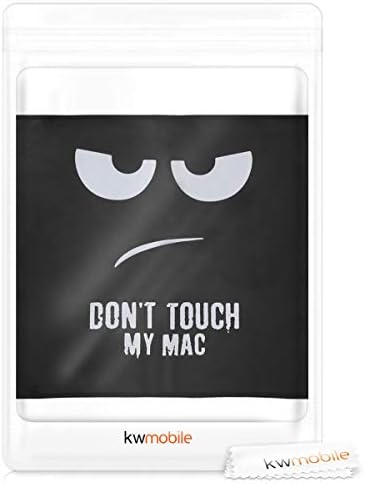 калъф за монитор на компютъра kwmobile, съвместим с Apple Pro Display XDR - Не пипайте моя Mac Бял / Черен