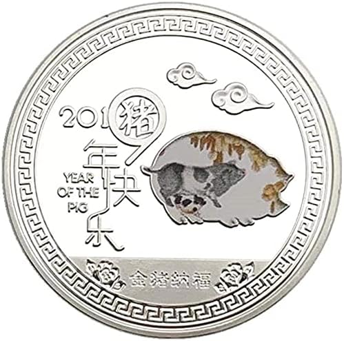 Монета на Повикване Китай 2019 Китайски Зодиакални Година Прасе сребърно покритие Монета Златна Прасе Нафу Възпоменателна Монета Прасе