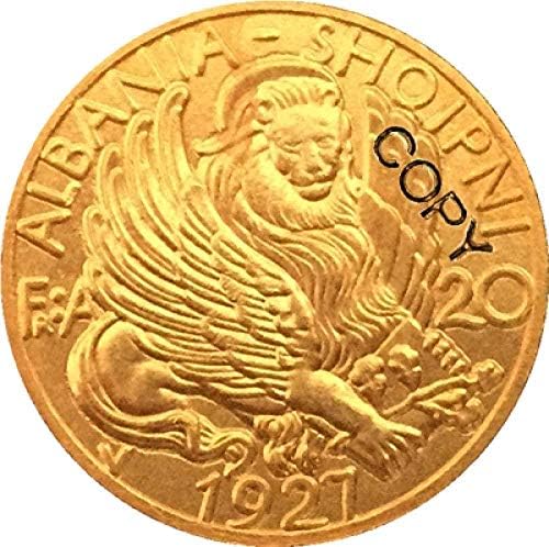 Монета на Повикване Албания 1927 Монети Копие за Домашния интериор на Офис Събиране на Монети