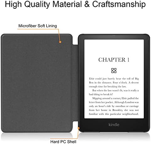 Тънък калъф обвивка за изцяло нов Kindle (10-то поколение, випуск 2019 г.) - Лек защитен калъф от изкуствена кожа премиум-клас с функция