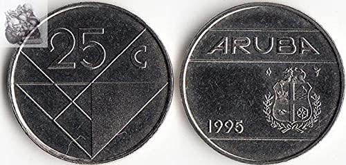 Американска Монета Аруба 25 Точки 1995 година освобождаването на Чуждестранните Монети Събиране на монети