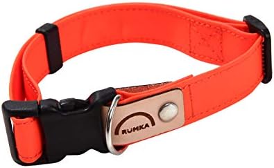 Нашийник за кучета Lunka със светлоотразителен материал, за средни кучета, ширина 0,8 инча (2 см), Оранжево-червено