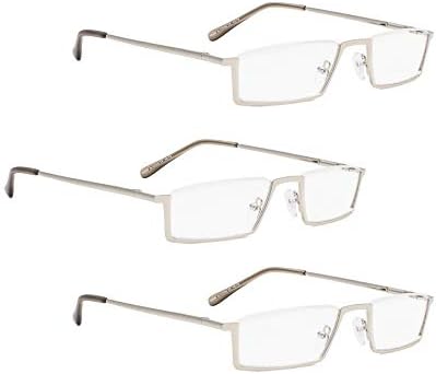 LUR 3 опаковки на метални очила за четене в полукръгла рамка + 6 опаковки класически очила за четене (само за 9 двойки ридеров + 4,00)