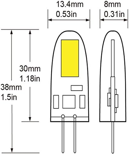 Двухконтактная led лампа Goodlite G4 COB, 3 W (еквивалент на 40-Ватова халогенна крушка), 300 Лумена, топъл бял 2700 К, DC /AC 12 v,
